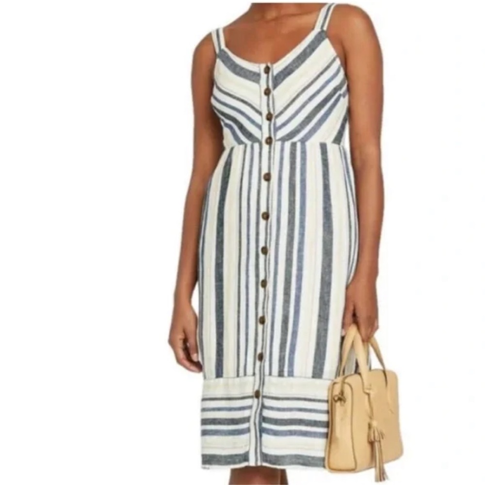 Universal Thread Striped Button-Down Dress - image 1